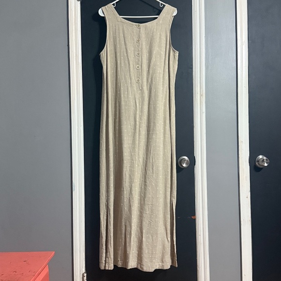 Freeport Studio Vintage Linen Blend Sleeveless Maxi Dress w/ Pockets  Size: 14 - Picture 2 of 6